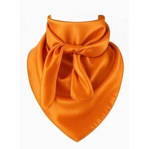 Orange Wild Rag Large Scarf 23x23 Inches  Satin Western Accessory Cowgirl or Cow
